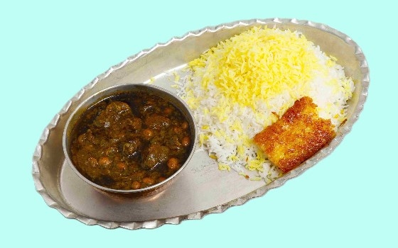 چلو خورشت قورمه سبزی